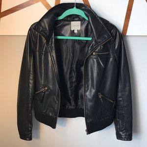 Silence + Noise leather-look black jacket size S